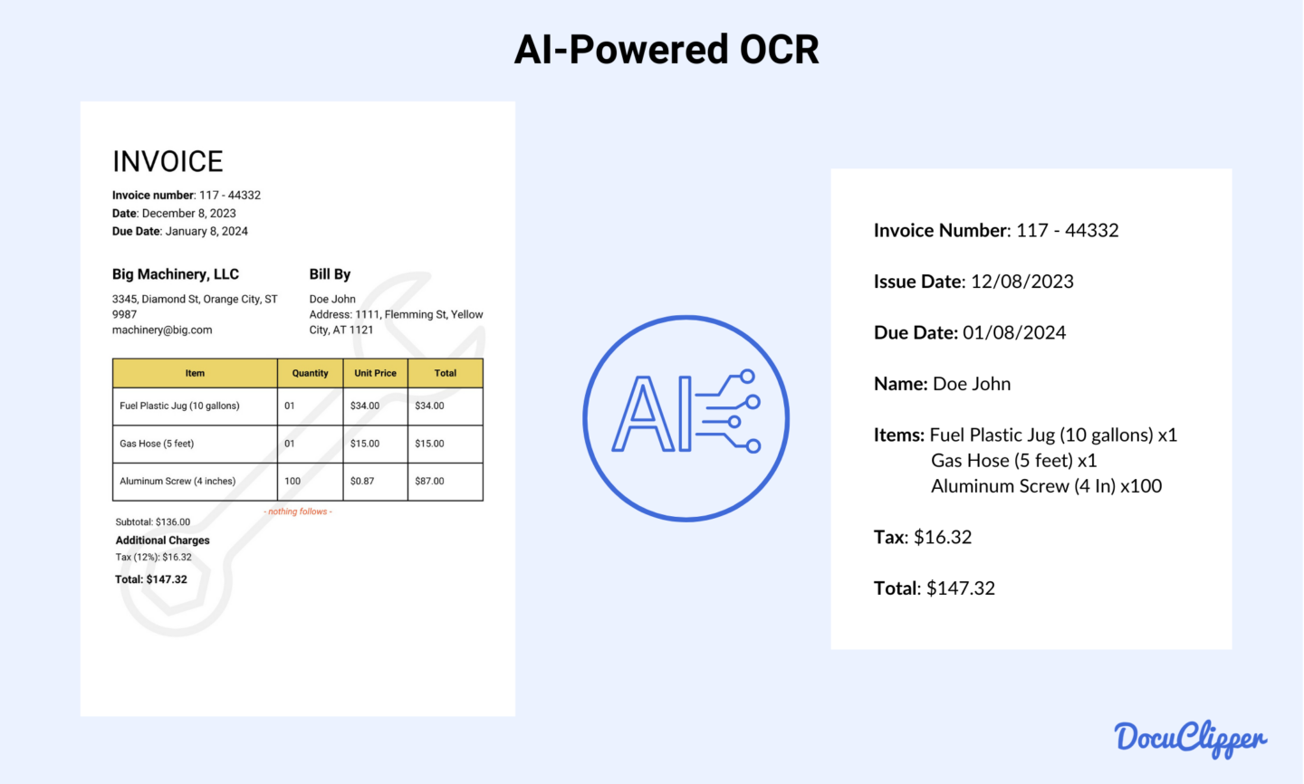 AI Powered Invoice OCR