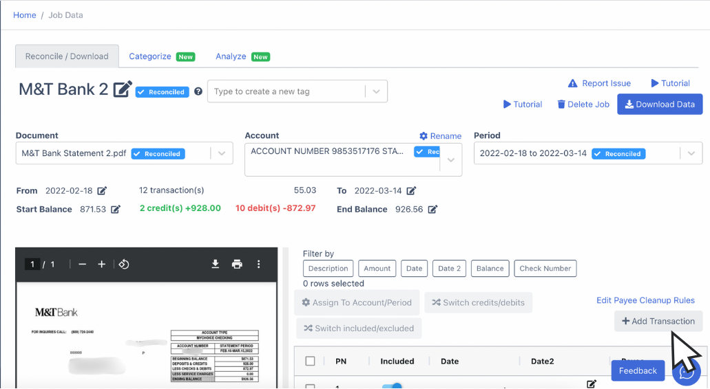 Adding transactions