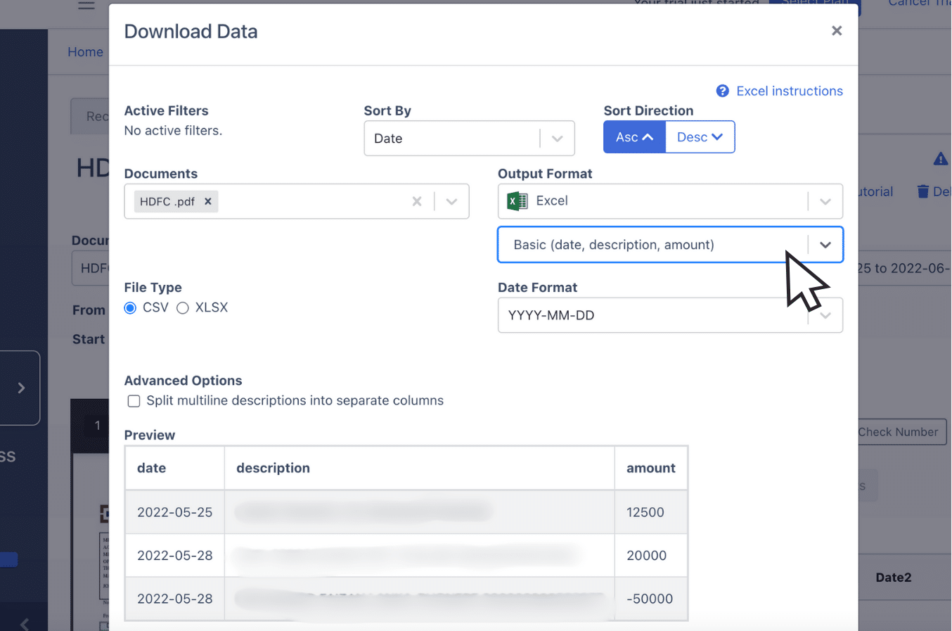 Configure Column formats of spreadsheet