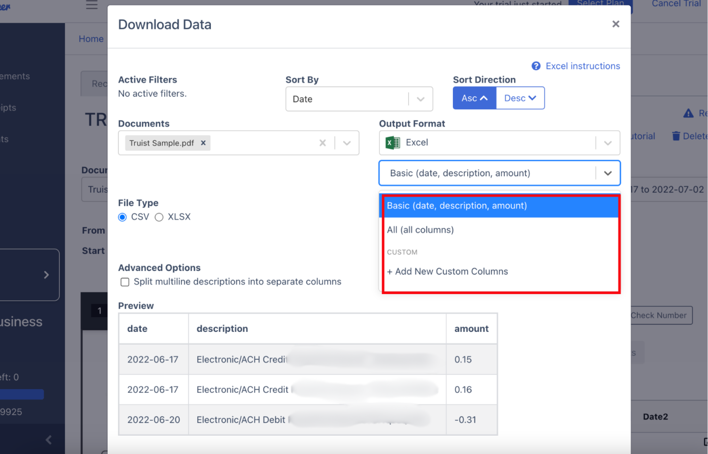 Configure the Output Format