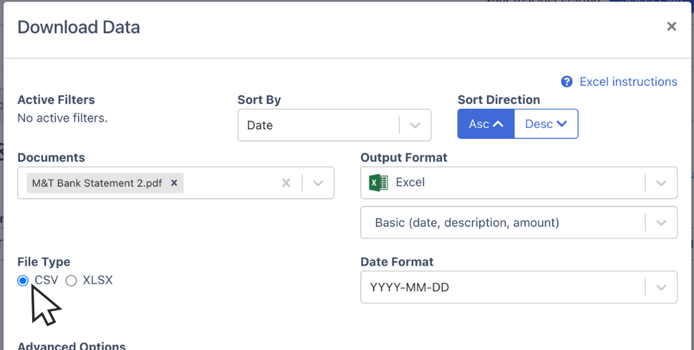 Convert M&T bank statement to CSV