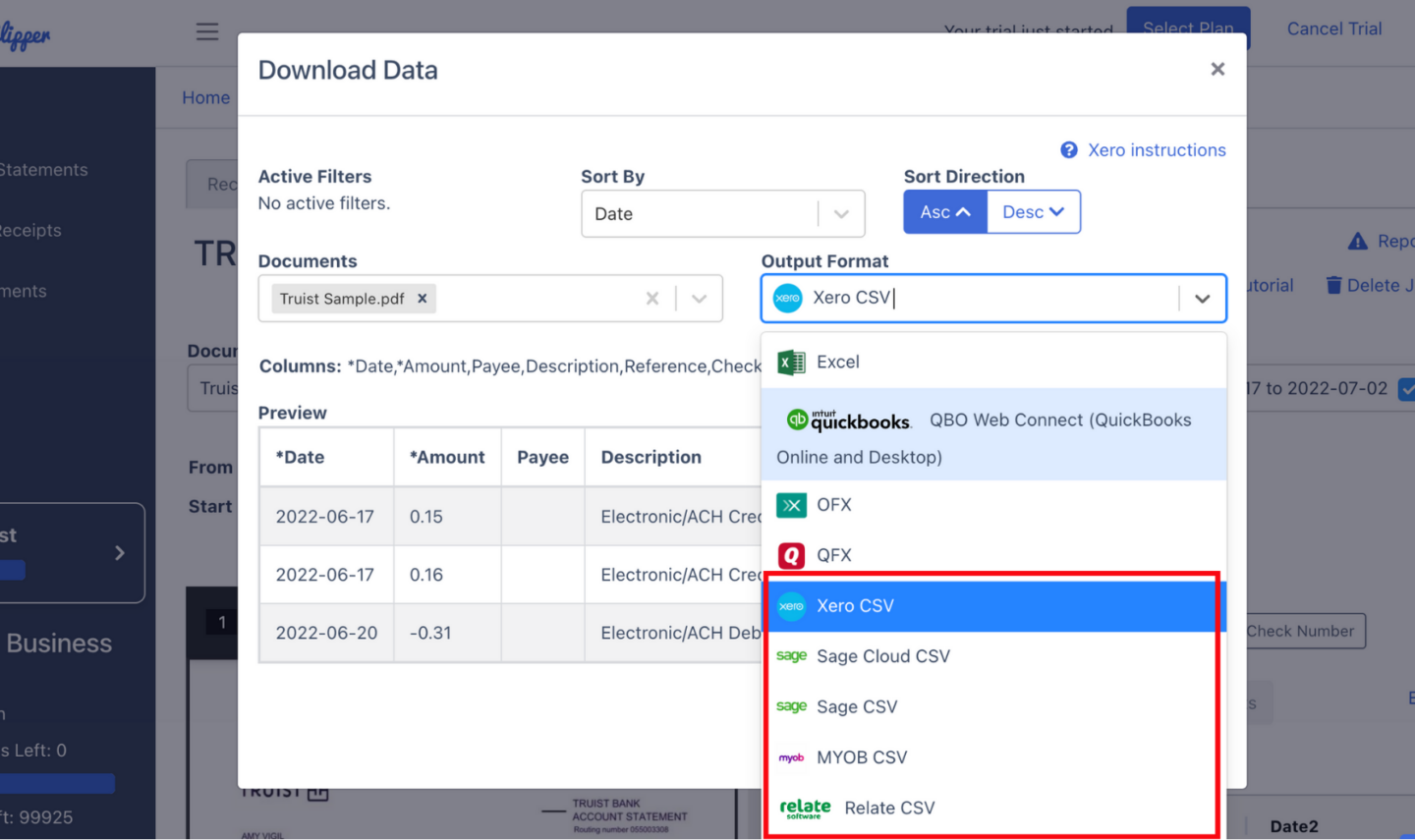 Convert PDF Statement to CSV