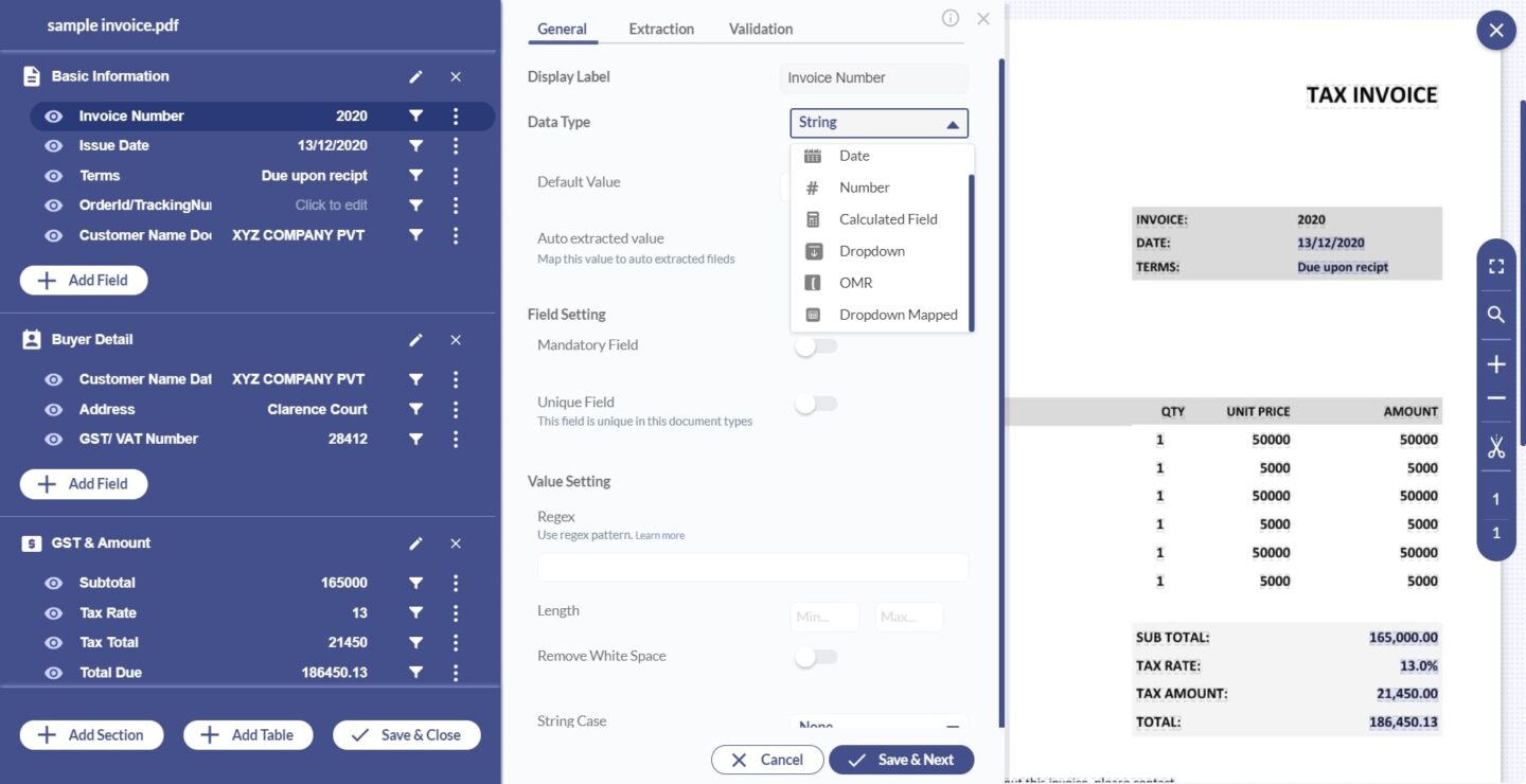 Docsumo Interface