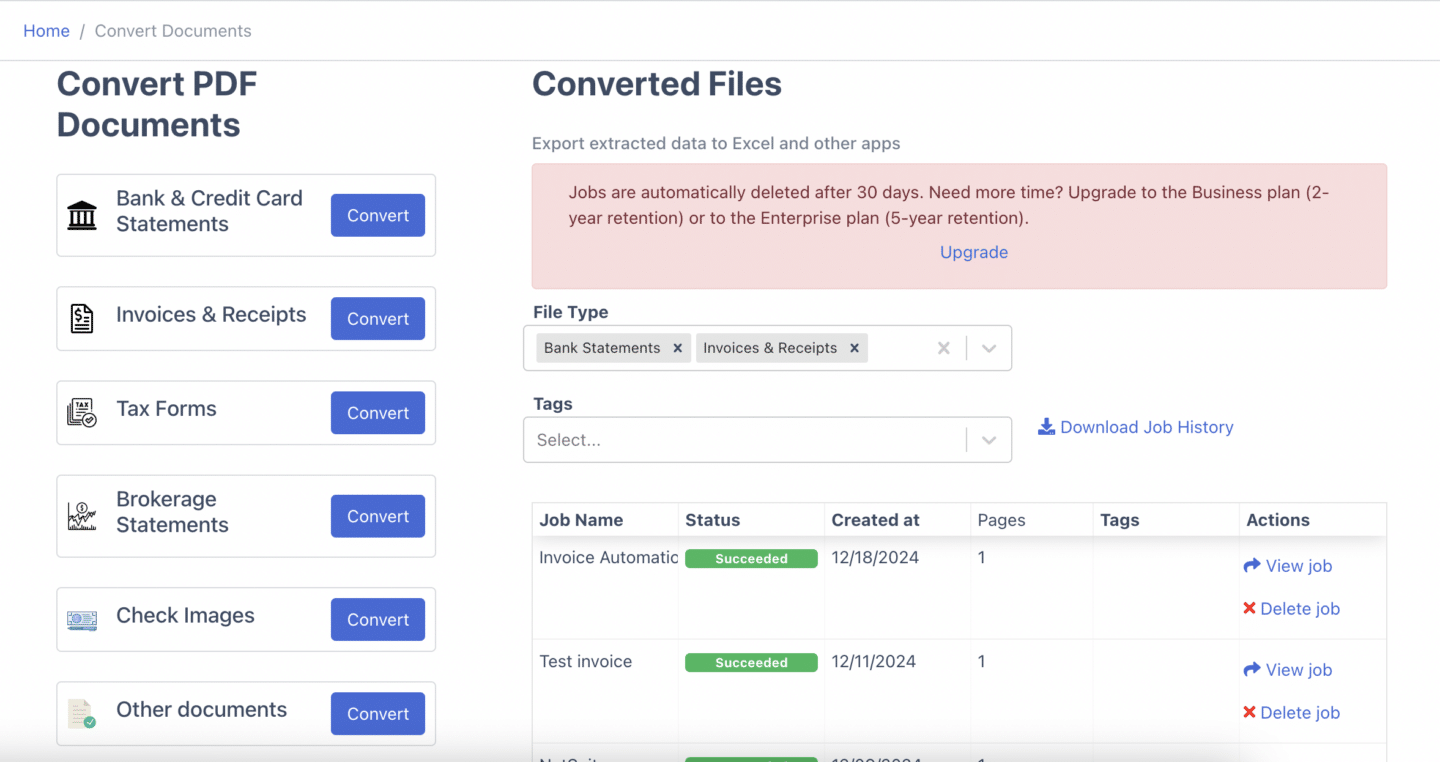 DocuClipper Conversion Interface