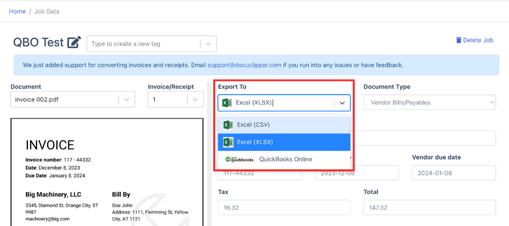 Downloading Data Into Excel or CSV