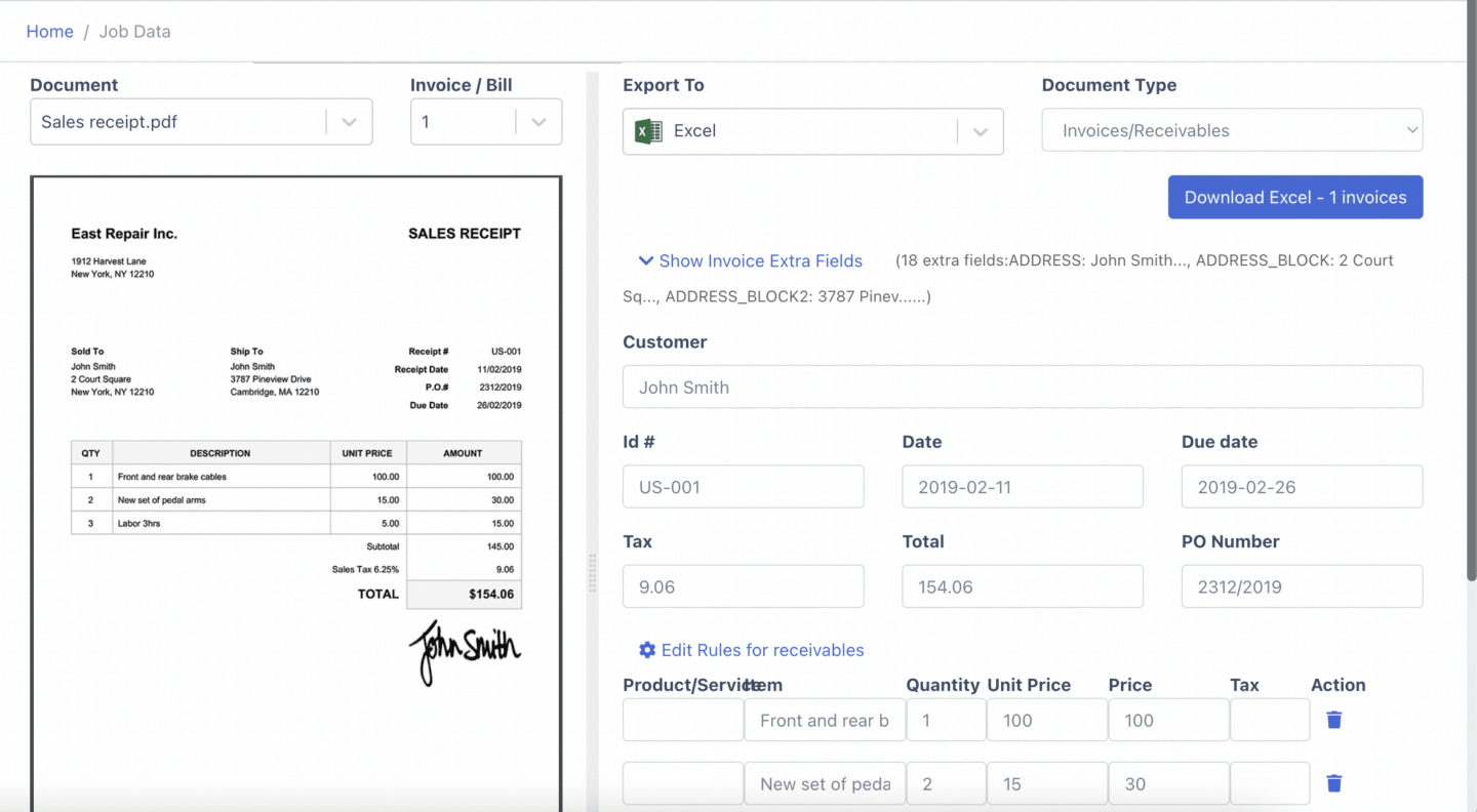 Exception Handling and Human Review for invoice