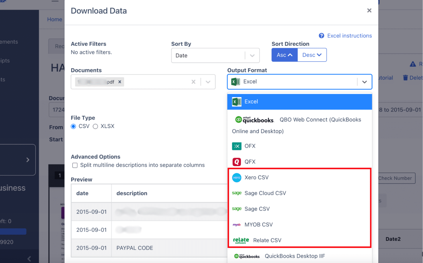 Export Halifax Bank Statement as CSV