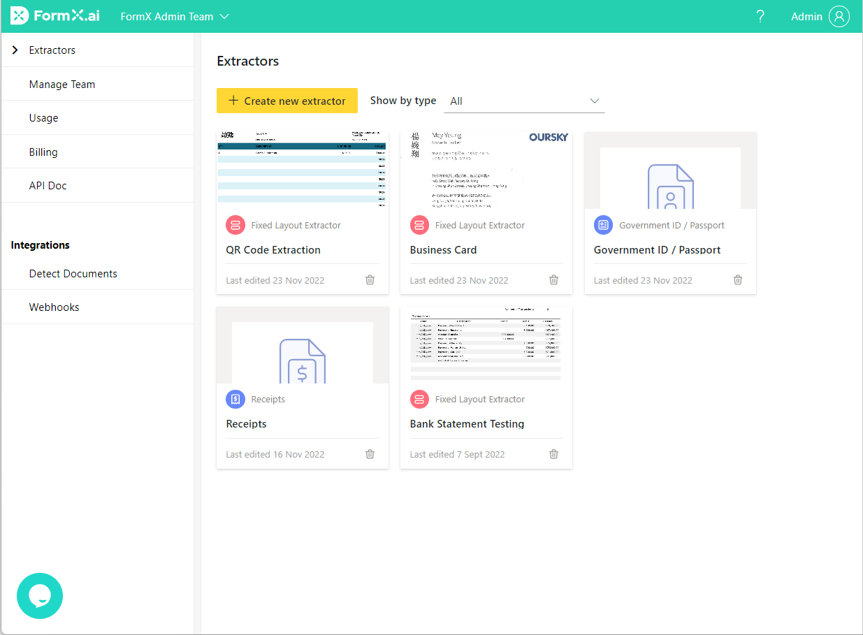 FormX interface