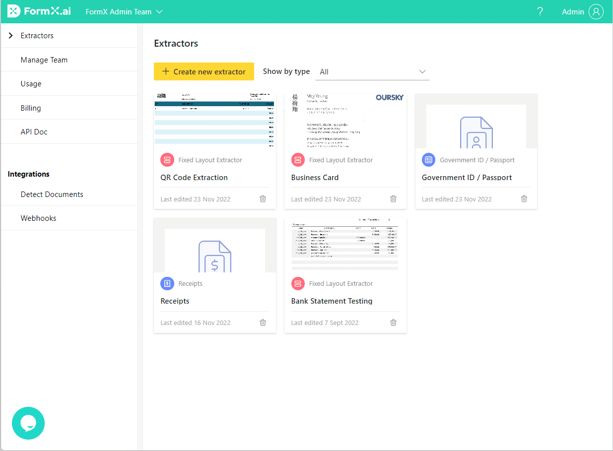 FormX.ai interface