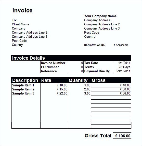 Gross invoice