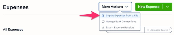 Import Expenses to Freshbooks