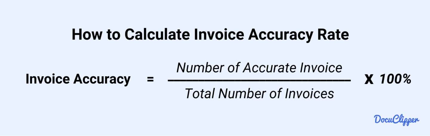 Invoice accuracy formula