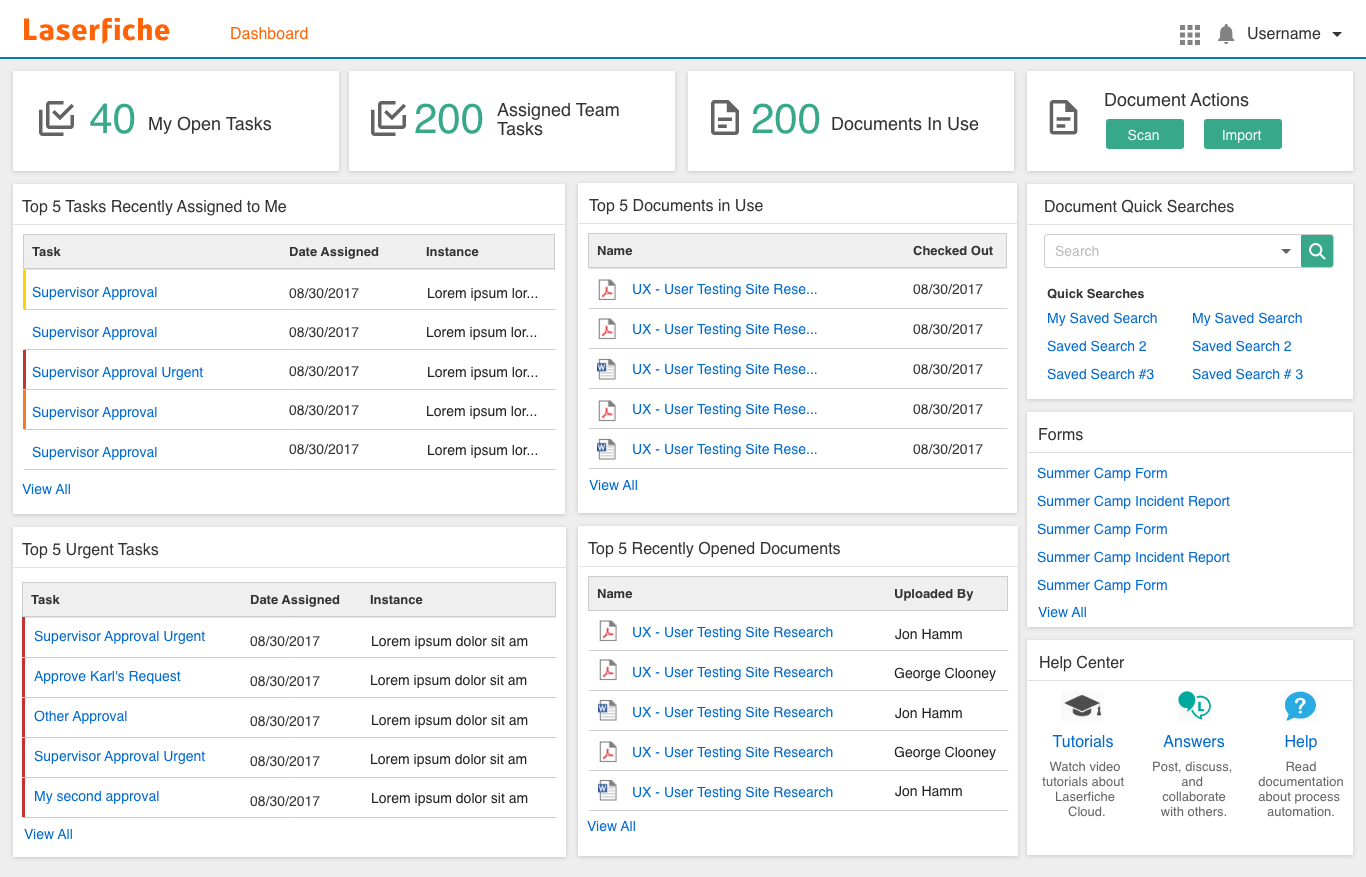 Laserfiche interface