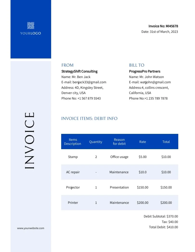 Mixed invoice