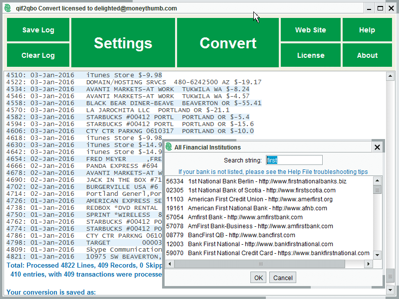 Moneythumb interface