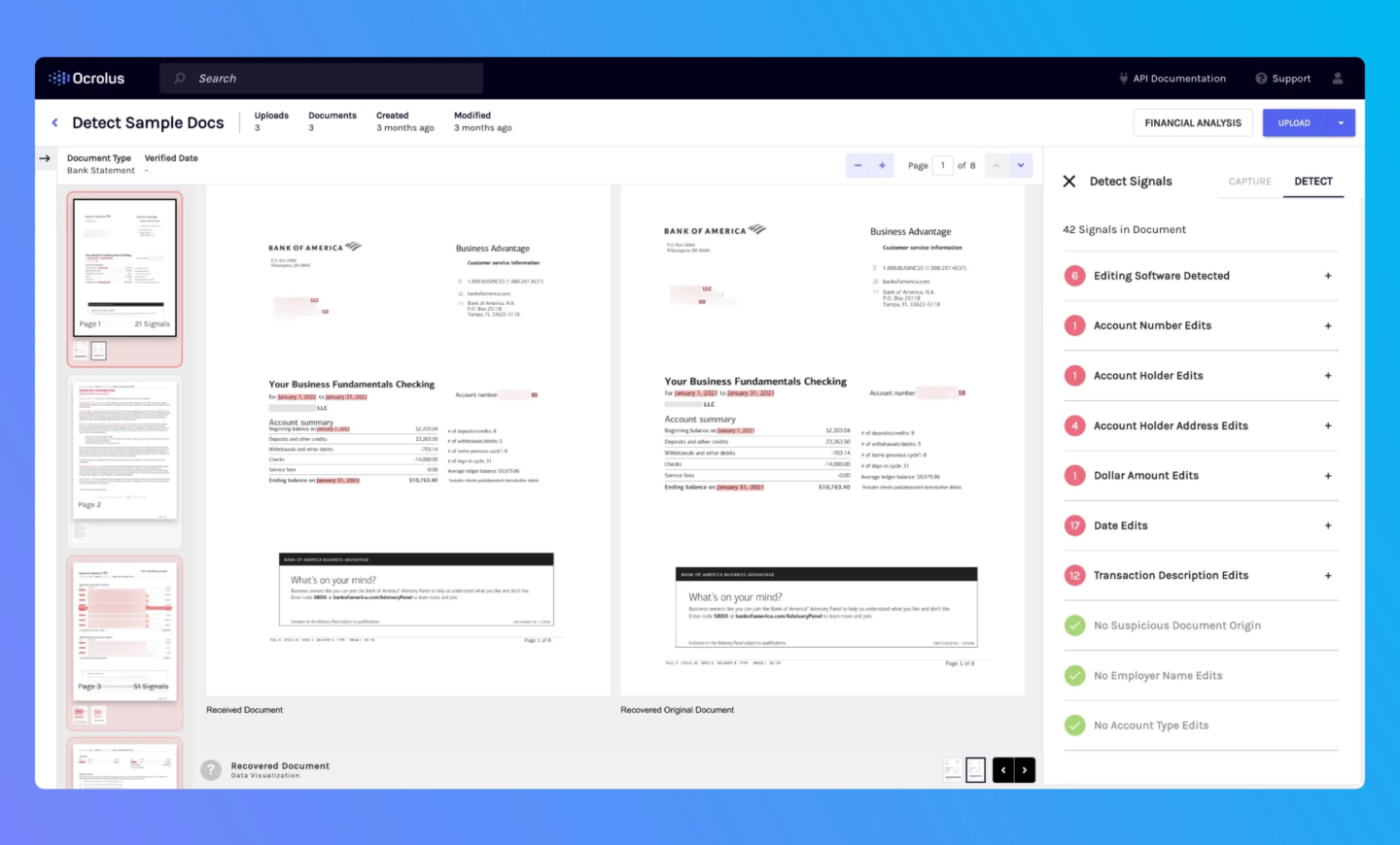 Ocrolus Interface