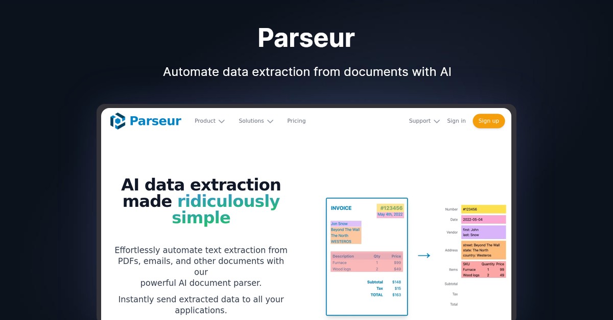 Parseur Landing Page