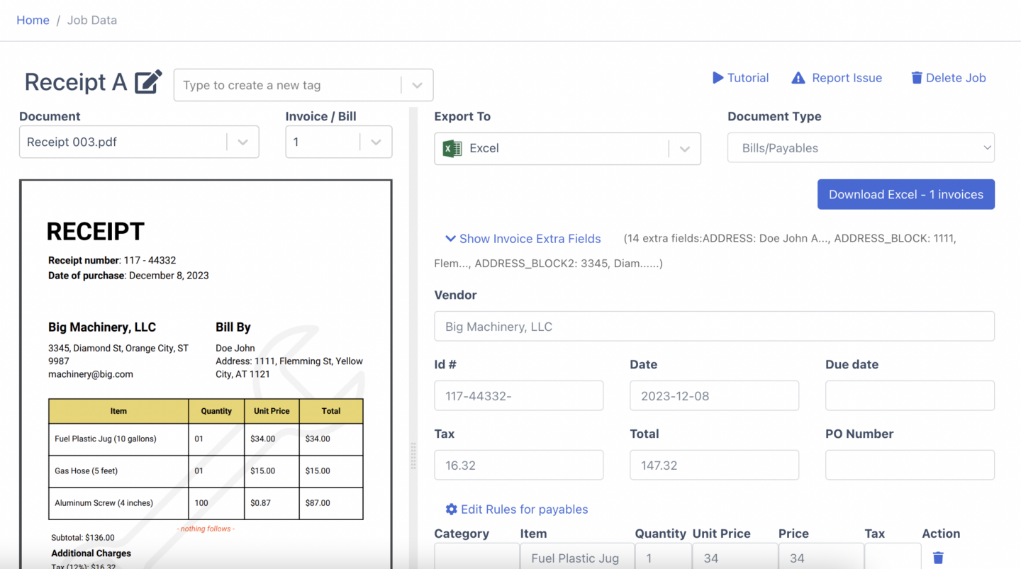 Use Receipt OCR for Data Extraction