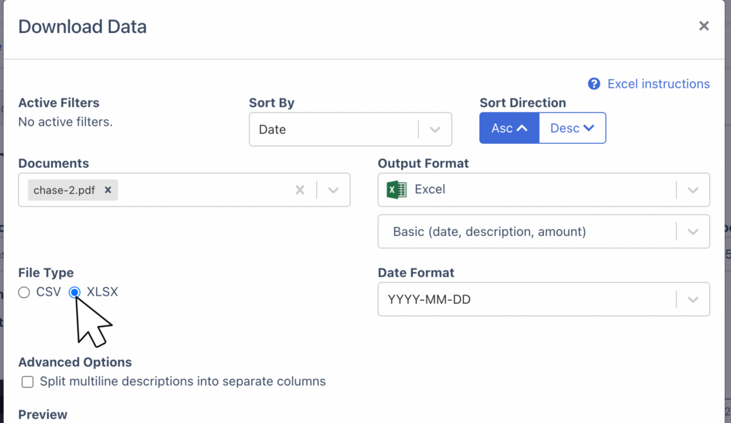 convert pdf financial statement to excel