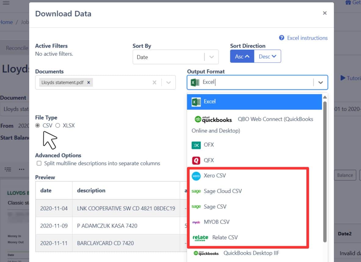 download lloyd data to CSV