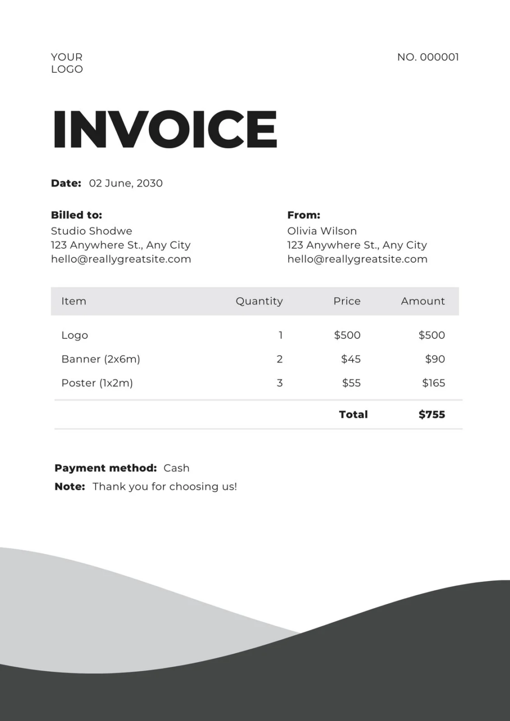 dummy invoice