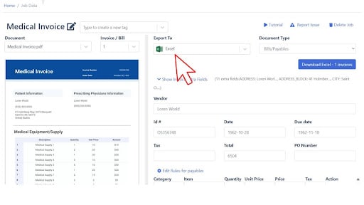 export import invoices