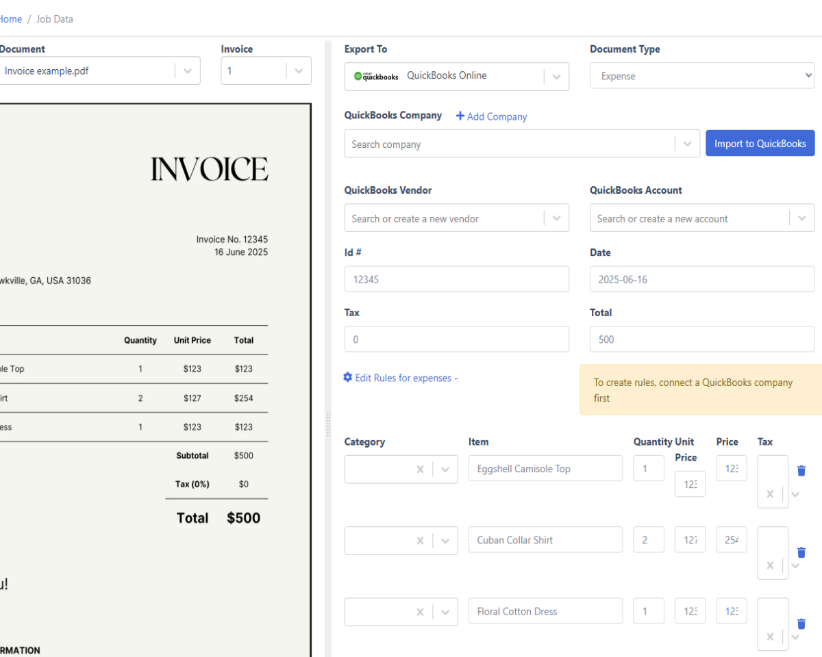 extract all data from invoices accurately