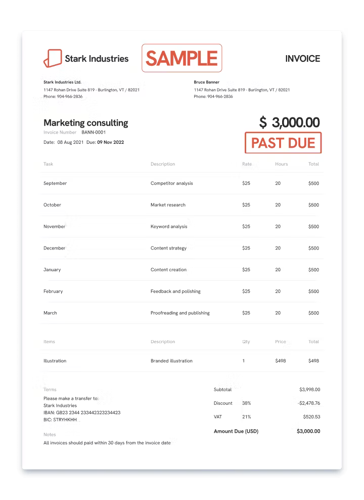 past due invoice